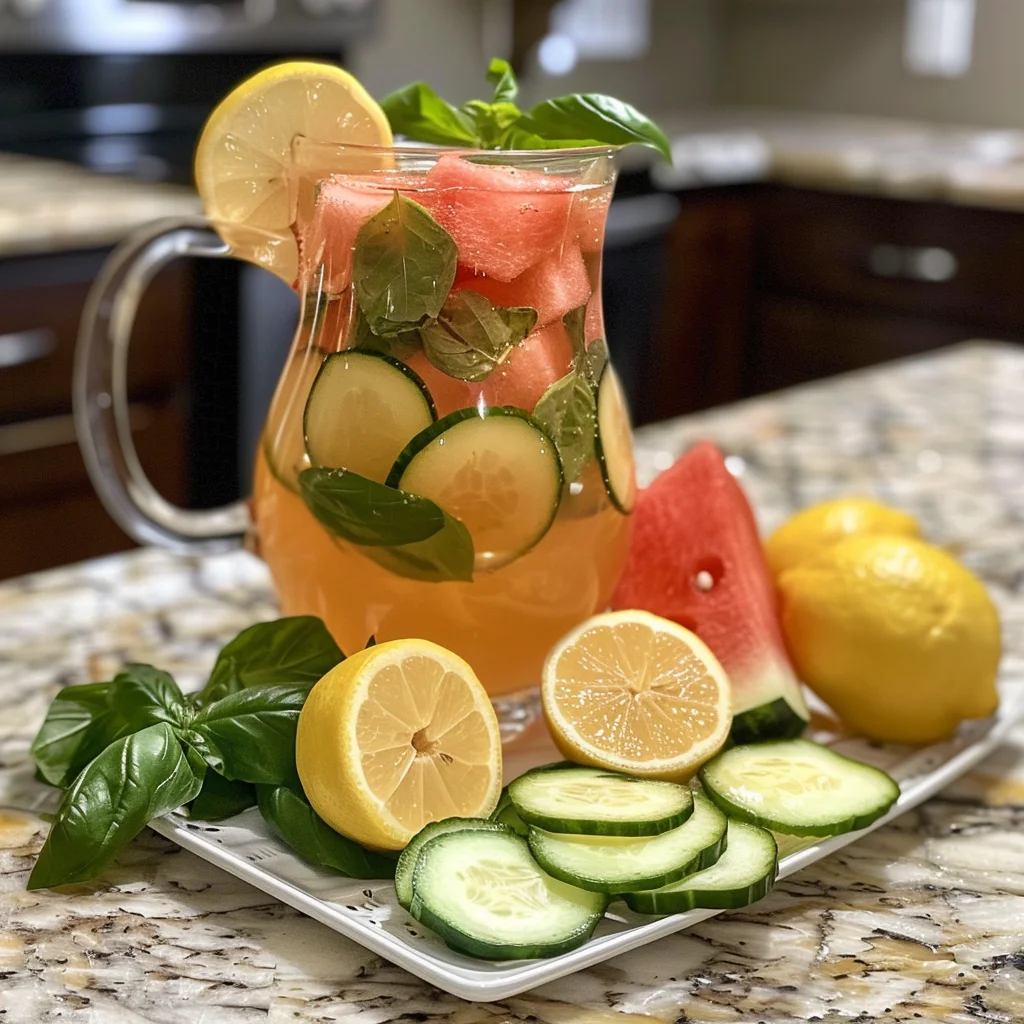Watermelon Cucumber Basil Lemonade